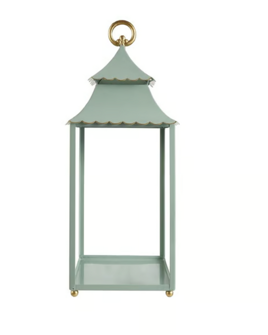 Mint Scalloped Lantern 22"