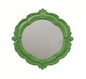 Green Framed Wall Mirror 16x16"h
