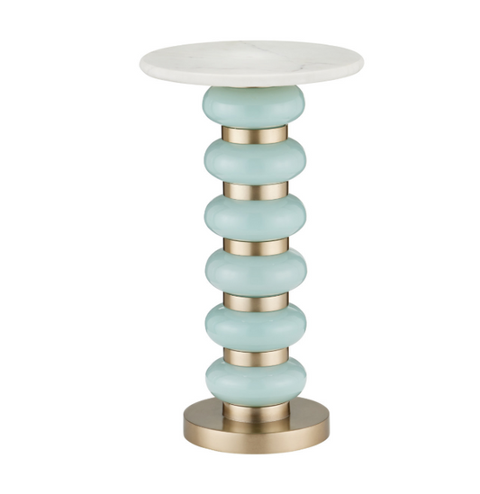 Turquoise Drinks Table 12"d X 21"h
