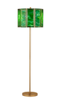 Green Glass Floor Lamp 18"d X 63"h