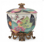 Tobacco Leaf & Ormolu Jar 5.5" x 4.5"