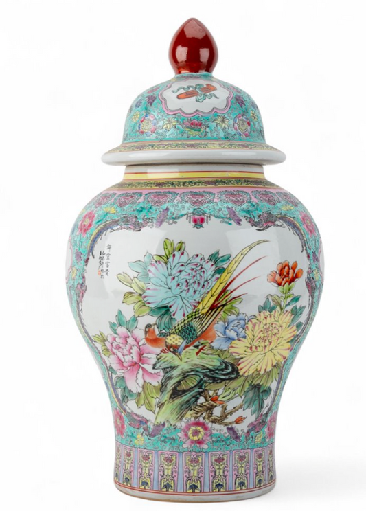 Warrior Jar Colorful Flower 24.5"h