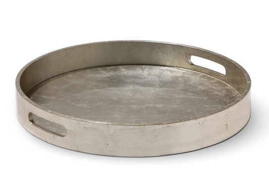 Great House Round Tray Silver Foil 17.71"d