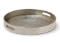 Great House Round Tray Silver Foil 17.71"d