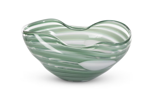 Sea Mist Glass Bowl 13x9x6"h
