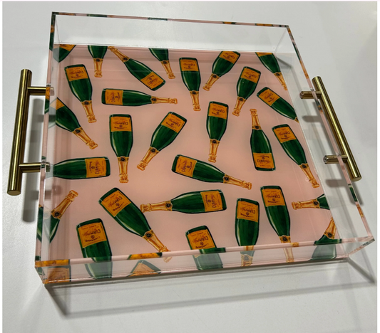 Champagne Bottle Tray 12x12"