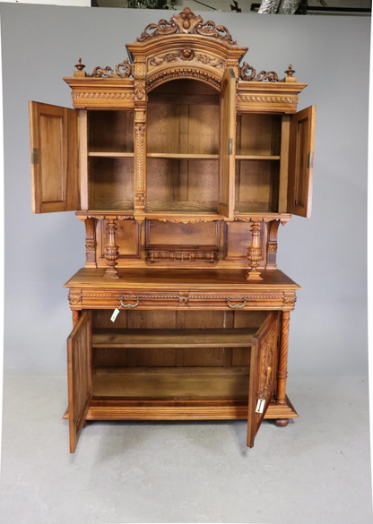 French Carved Walnut Buffet 59x22x104