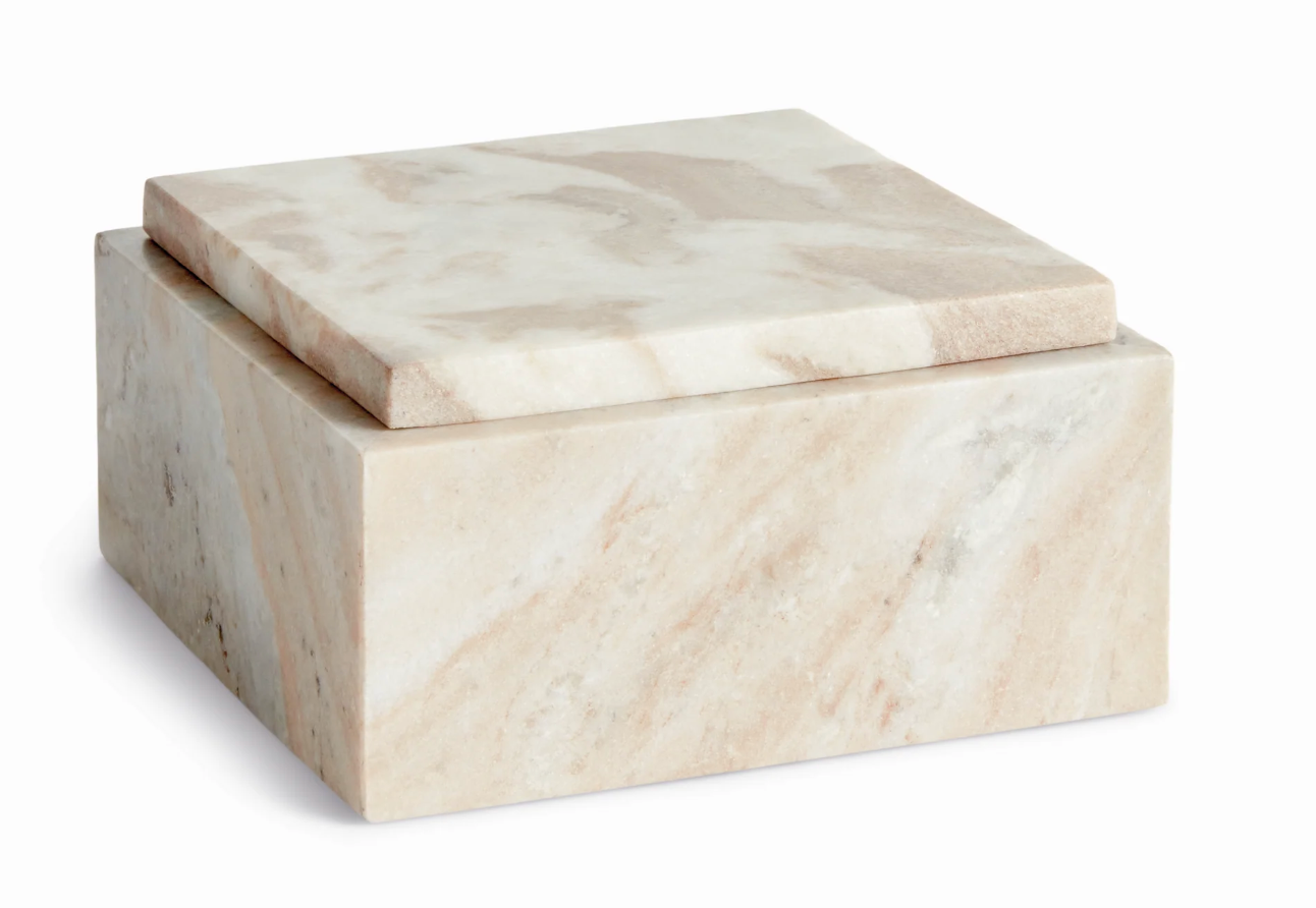 Jacqueline Marble Lidded Box 7x7x3.5"h
