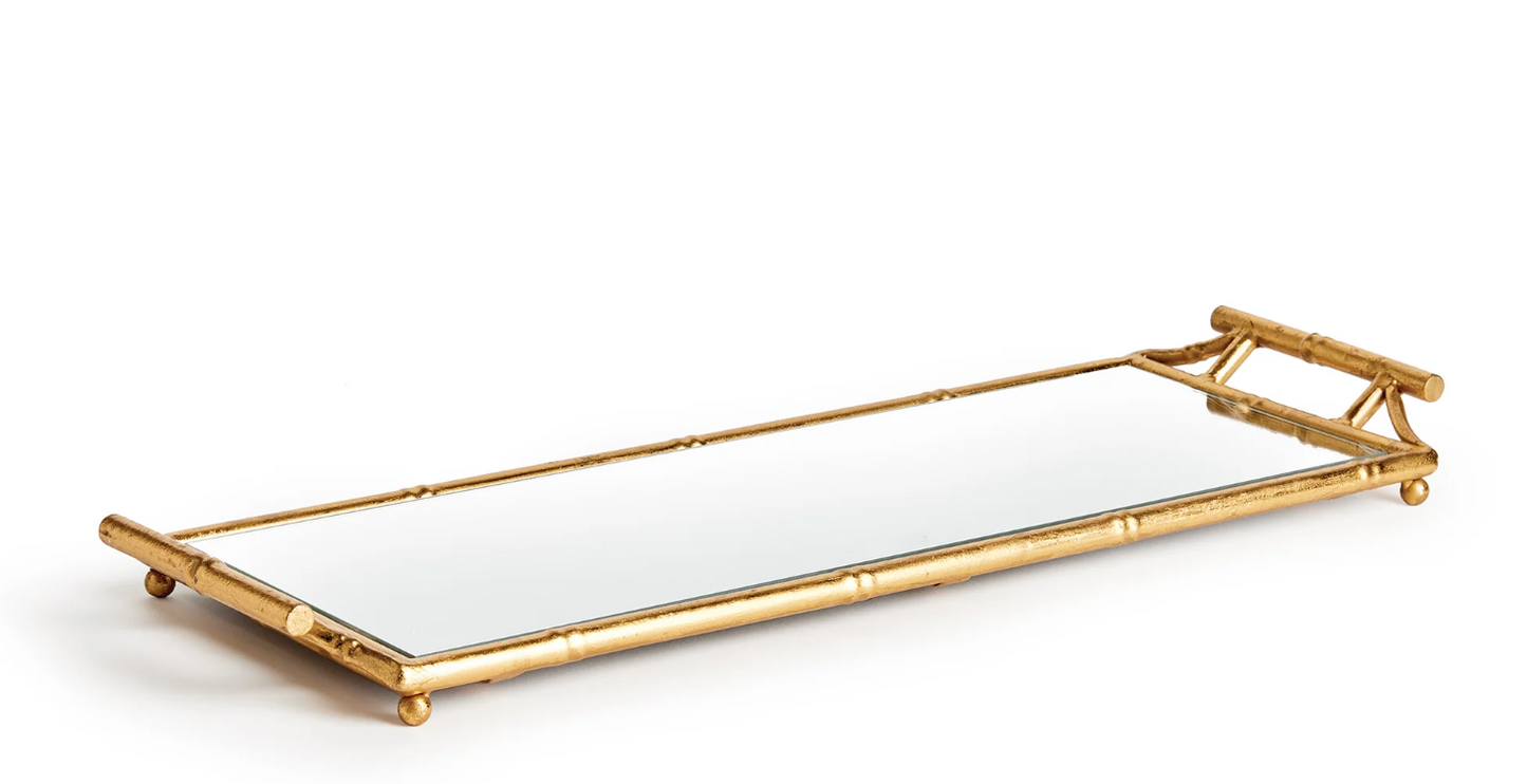 Daphne Narrow Mirrored Tray 24x8x2"h