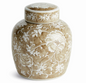 Province Lotus Lidded Jar 9.25"h