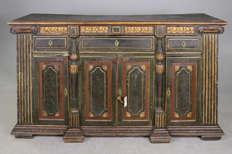 Ant Ital Painted & Gilt Sideboard 71x22x40"h