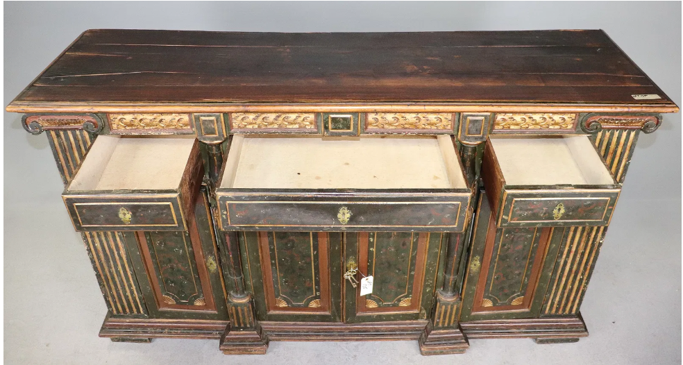 Ant Ital Painted & Gilt Sideboard 71x22x40"h