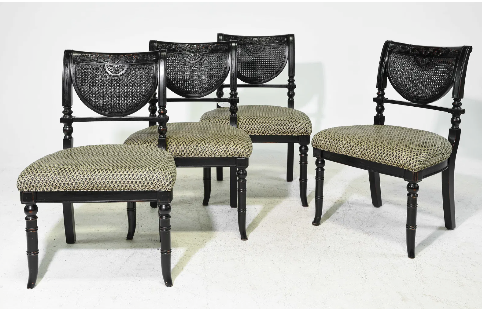 Set/4 Heritage Caned Back Chairs