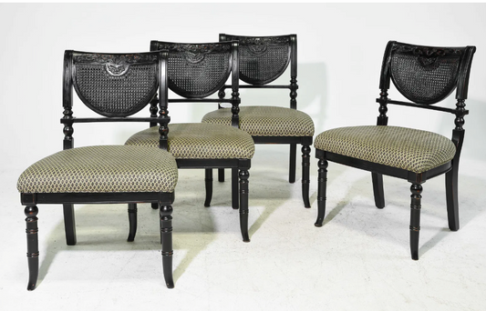 Set/4 Heritage Caned Back Chairs