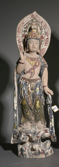 Hand Carved Polychrome Guanyin Statues