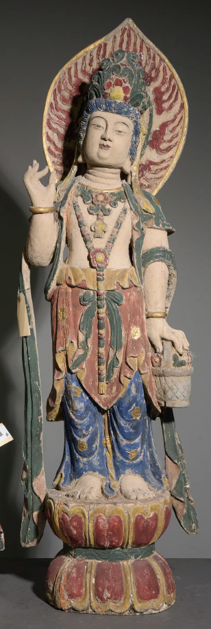 Hand Carved Polychrome Guanyin Statues
