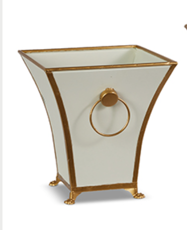 Cream/Gold Metal Container