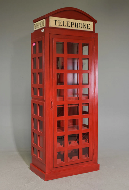 Brit. Phone Booth/Wine Cabinet 31x18x79.5"h