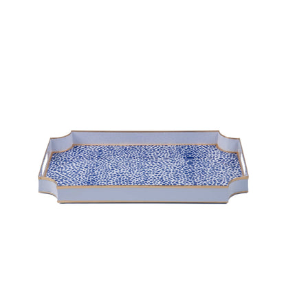 Shagreen Enameled Jaye Tray: Blue & White