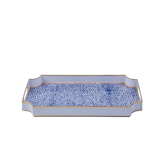 Shagreen Enameled Jaye Tray: Blue & White