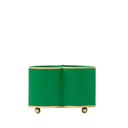 Mattie Quatrefoil Cachepot Planter - Emerald Green: Emerald Green / 4 x 9
