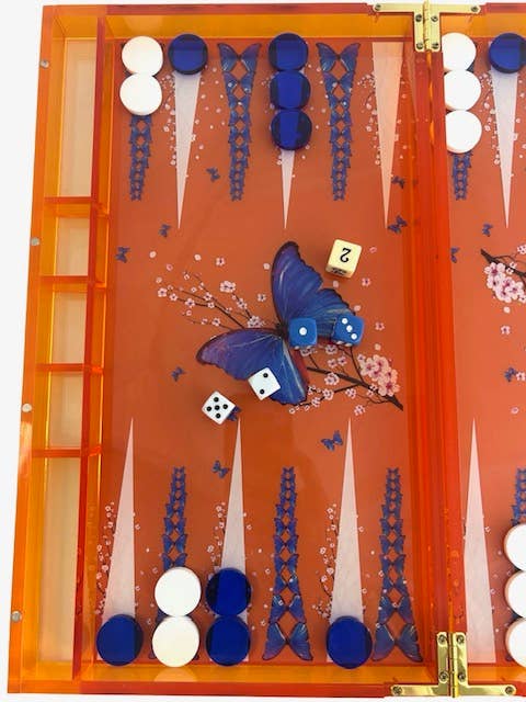 Game, Backgammon, Orange Butterfly