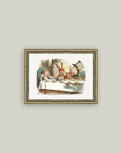 Tea Party with the Mad Hatter Framed Art: 7x5