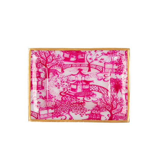 Garden Party Enameled Landry Tray - White & Pink