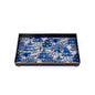 Garden Party Enameled Oliver Tray 8x12: White & Blue