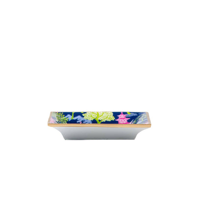 Garden Party Enameled Landry Tray: Navy & Lime