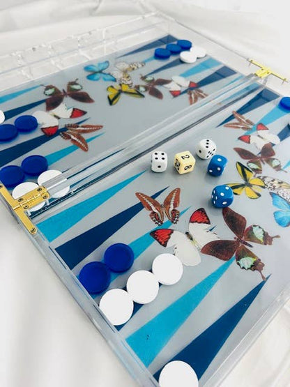 Game, Backgammon- Grey Butterfly