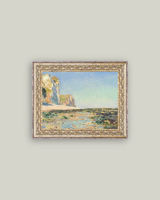 Seashore Cliffs Framed Antique Art: 10x8