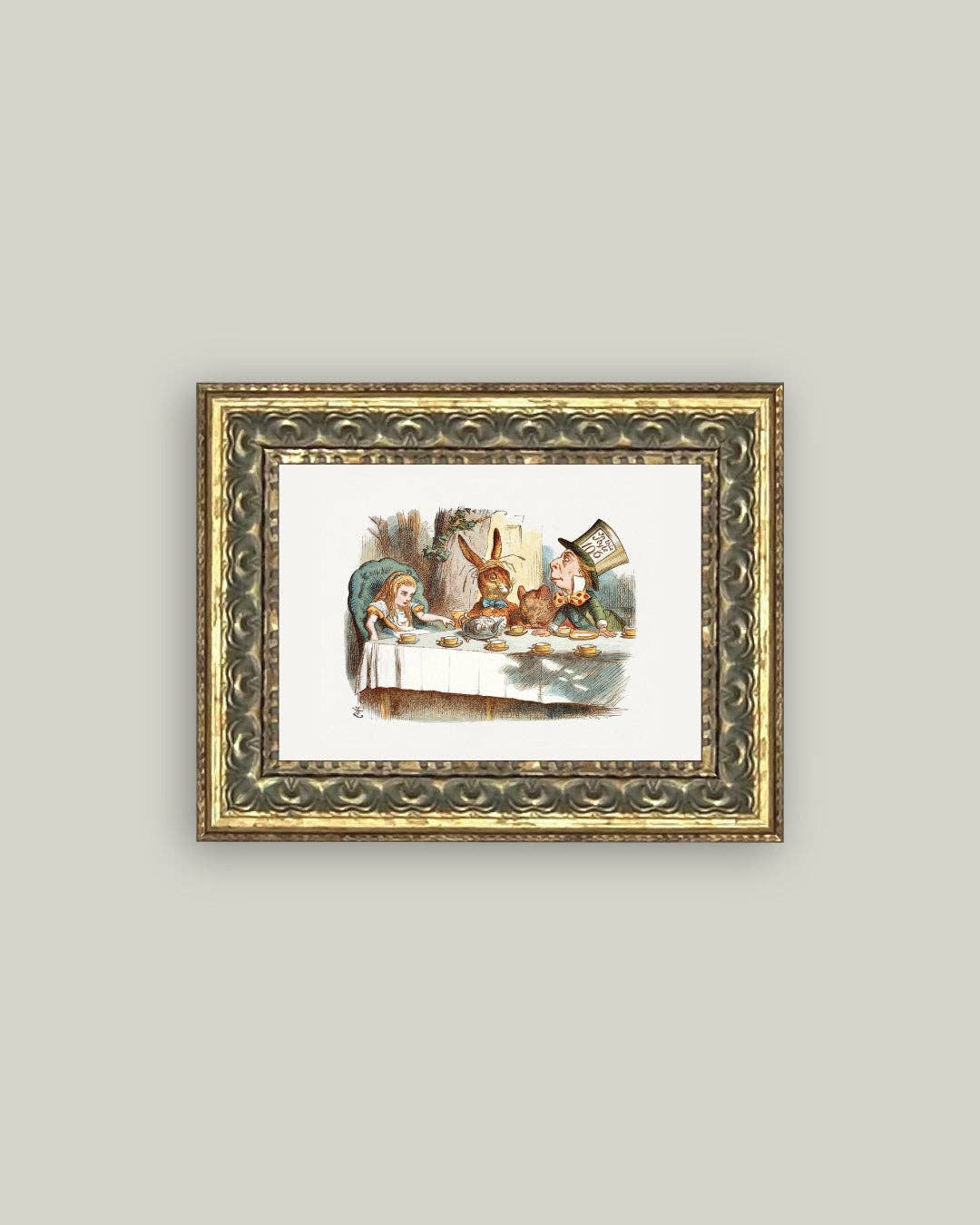 Tea Party with the Mad Hatter Framed Art: 7x5