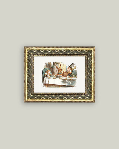 Tea Party with the Mad Hatter Framed Art: 7x5