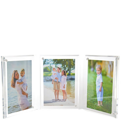 Large triple beveled acrylic frame