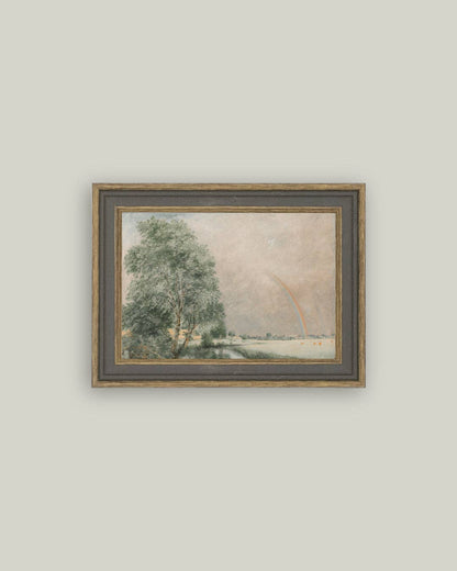 The Rainbow Framed Antique Art: 9x7