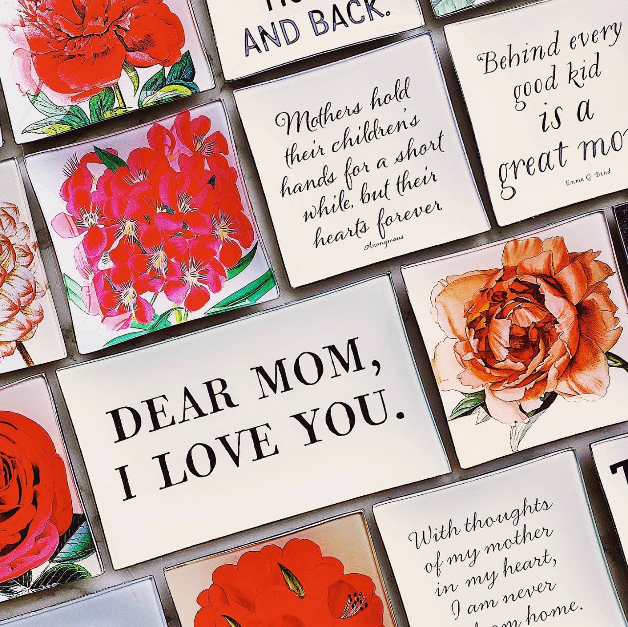 Behind Every Good Kid Is A Good Mom Decoupage Glass Tray: (2) 3.5"X 5.5"