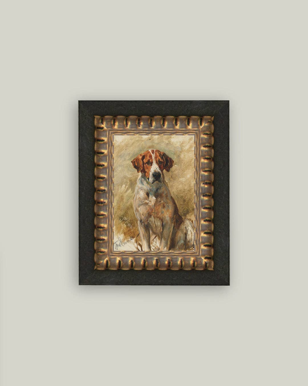 Study of a Hound Framed Art: 5x7