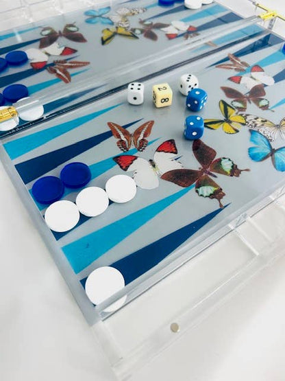 Game, Backgammon- Grey Butterfly