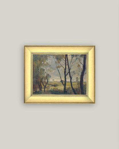 The Woods Framed Antique Art: 11x9