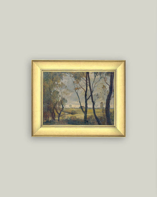 The Woods Framed Antique Art: 11x9