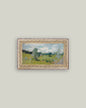 Abstract Landscape Framed Antique Art: 12x7