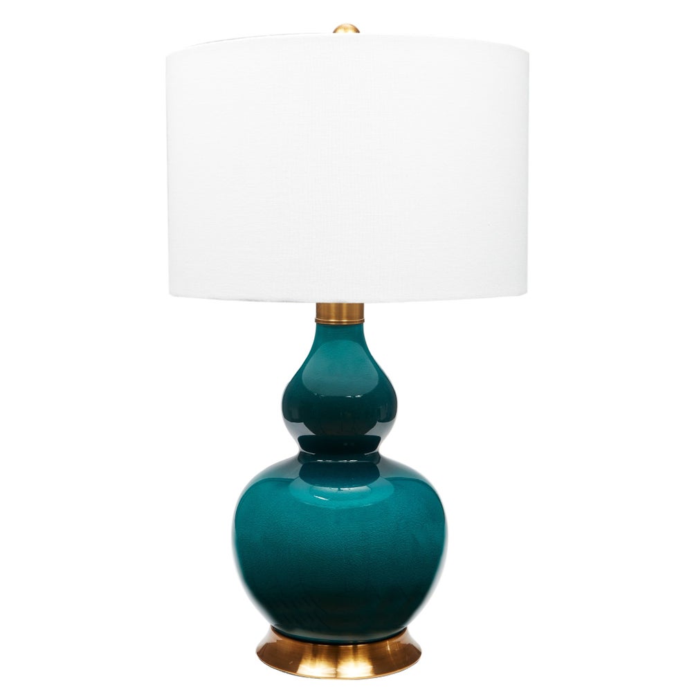 Turquoise Porcelain Lamp 31"h