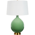Round Green Glass Lamp 29.5"h (Shade 19"x11")