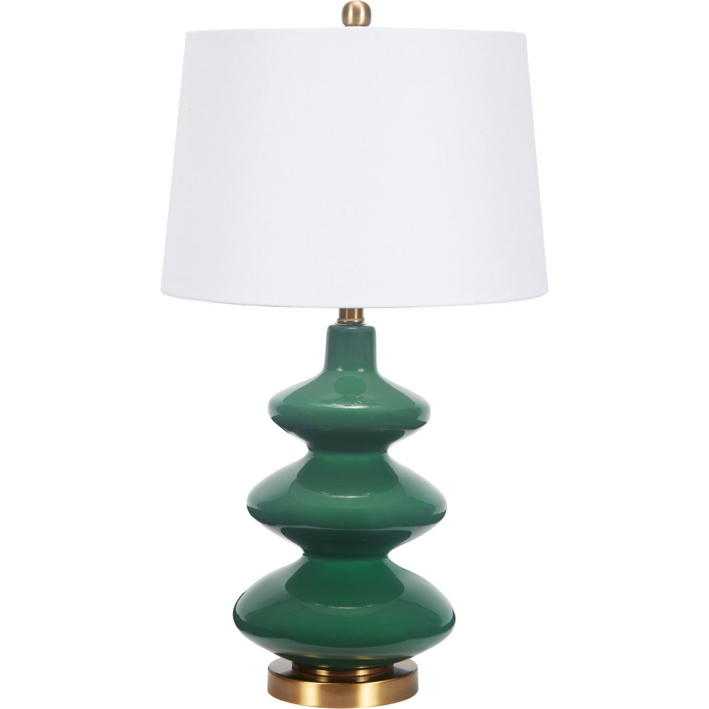 Emerald Green Glass Table Lamp 25"h