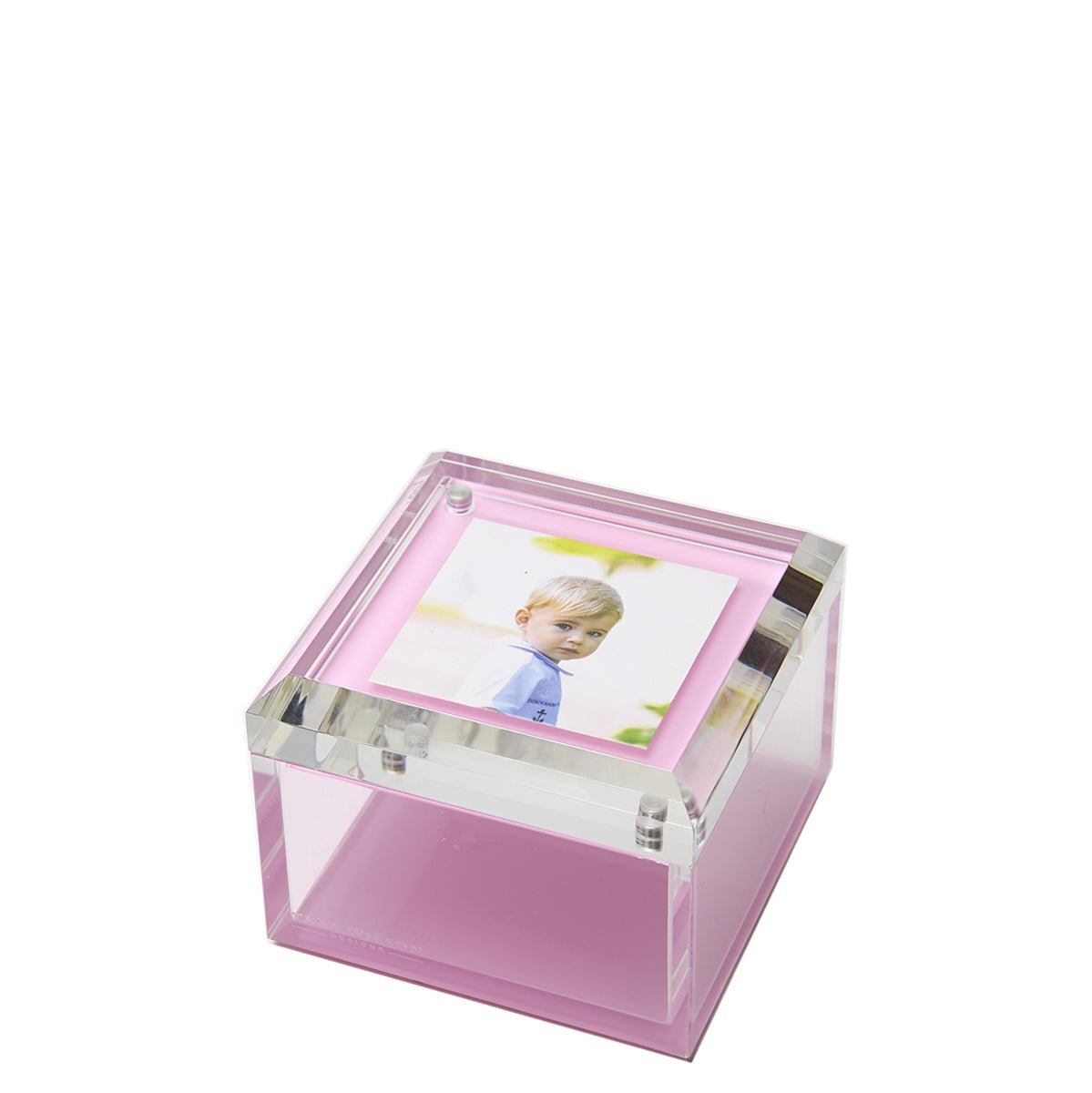 Pastel pink acrylic photo box