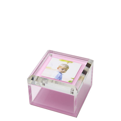 Pastel pink acrylic photo box