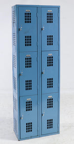 Bank of 6 Blue Lockers 72x24x12