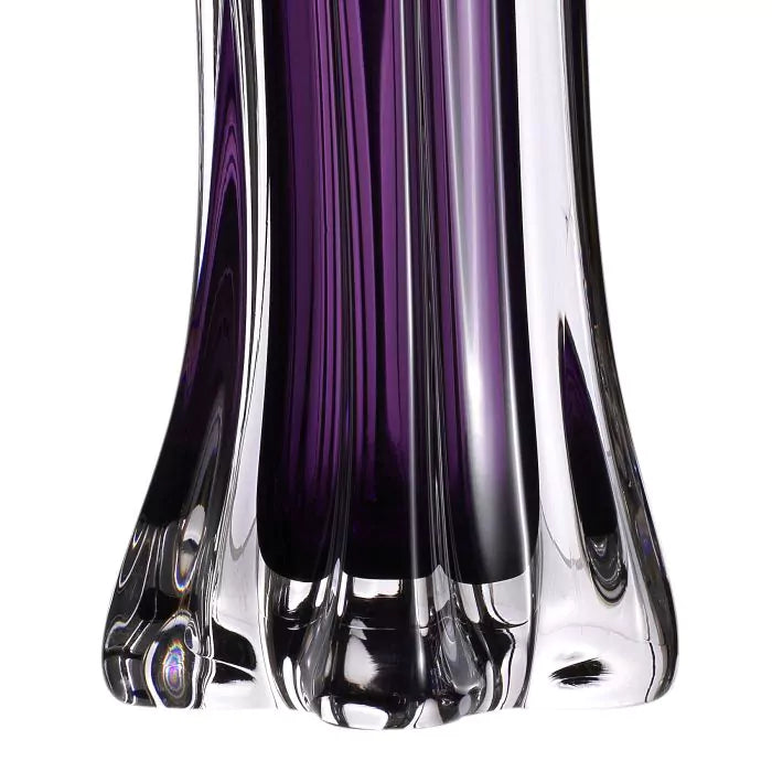 Eggplant Art Glass Lamp 27"h