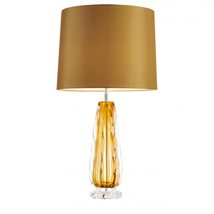 Amber Art Glass Lamp 30"h